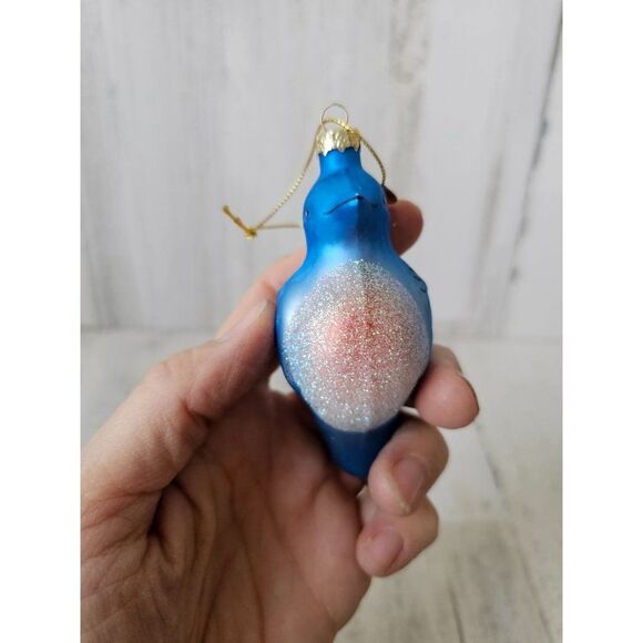 Glass bluebird ornament quail Xmas tree set lot unique - Picture 4 of 15